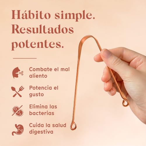 Miniatura 4 de Arista Raspador Lengua Pack De 1, Limpiador De Lengua Bucal Contra El Mal Aliento, Raspador Lengua Cobre Ayurveda, Limpiador Lengua Adultos, Limpiador Lingual
