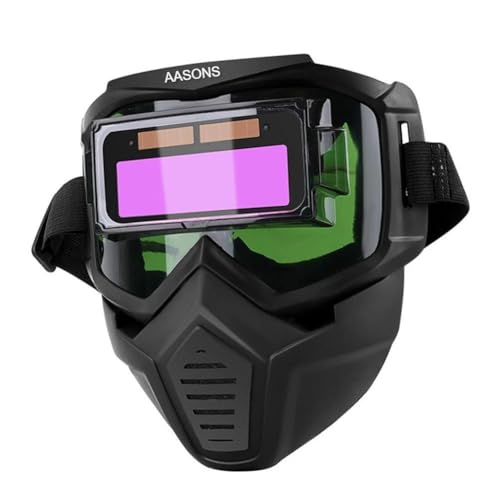 Image of AASONS Adjustable Band Welder Mask Auto Darkening Face Shield Welding Glasses Work Protective Equipment | Automatic Variable Light Safety Goggles For Tig Mig Arc