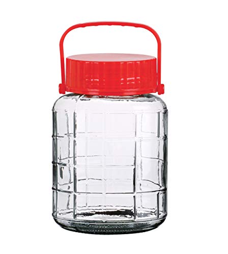 Urban Living Large Glass Storage Jars - 1L, 2L, 3L Airtight Food & Liquid Storage - Clear Glass Containers for Biscuits, Cookies, Lentils, Sweets - With Screw Lid (3L)