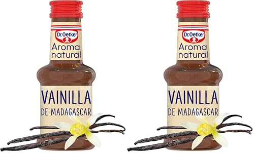 DR. OETKER Aroma natural de vainilla de Madagascar (35 ml), esencia de vainilla líquida para postres y batidos, extracto de vainilla para repostería (10 dosificaciones) (Paquete de 2)