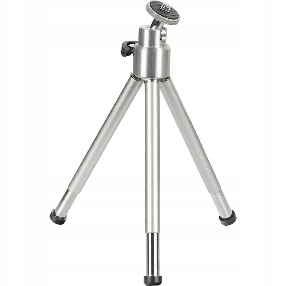 Hama Mini treppiede con testa a sfera 3D per cellulare, fotocamera o action cam, mini treppiede in metallo - argento