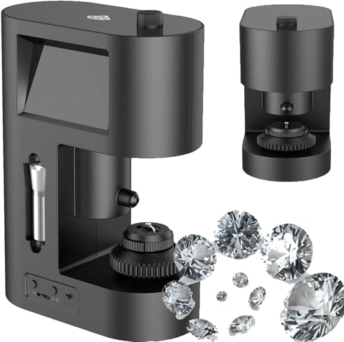 30-200X Diamond Inscription Viewer, Digital Diamond Girdle Viewer Microscope Camera Diamond Inscription Viewer, with 4.3Inch LCD Screen Properties Observer