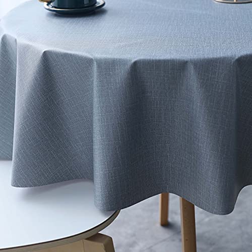 Mantel de vinilo redondo impermeable de 260 cm resistente estilo granja 4