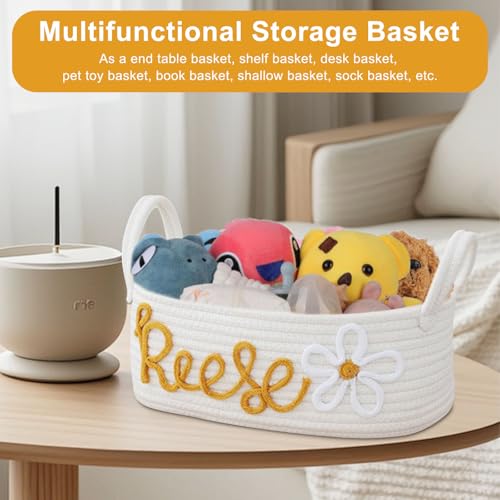 Baby-Geschenkkorb, Aufbewahrungskorb Geflochten Personalisierte Baby Windel Geflochtene Aufbewahrungskörbe, Aufbewahrungskorb für Babyspielzeug und Kleidung Caddy Organizer Geschenkkorb