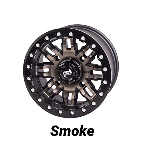 4/137 Tusk Teton Beadlock UTV ATV Wheel - 14x7-4.0 + 3.0 Offset - Includes Required Lug Nuts - Fits: Can-Am Maverick X3 (Smoke)