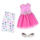 Glitter Girls Puppenkleidung 36 cm Puppen Glitzer Outfit – Kleid, Leggings und Schuhe – Zubehör für Puppen, Spielzeug ab 3 Jahren