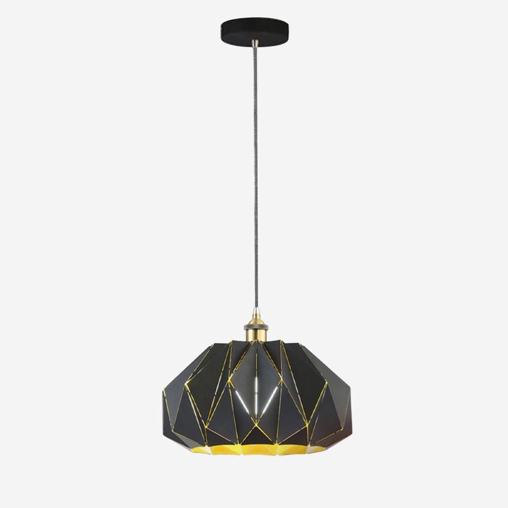 Chandelier noir pour îlot de cuisine et bar - Luminaire de salon moderne 25cm