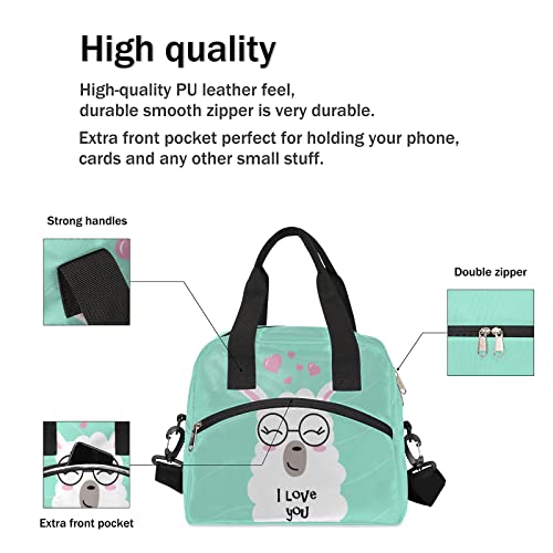 Cfpolar Insulated Lunch Bag Cute Animal Llama Alpaca Lunch Box Reusable Leakproof Meal Prep Lunch Bag Cooler Tote Bag With Removable Adjustable Shoulder Strap For Women Men Travel Picnic Work School #TOP5