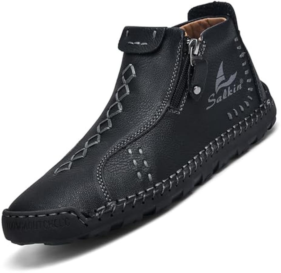 Amazon.com | Mens Casual Leather Shoes Ankle Chukka Boots Handmade