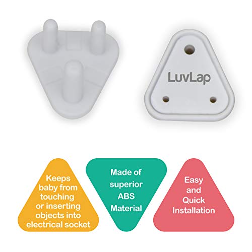 Image of LuvLap Baby Safety Furniture Locks, Pack of 10 ; Adjustable and Flexible with 3M Adhesive & LuvLap Baby Safety Electrical Socket Plug Cover Guards, 5Pcs