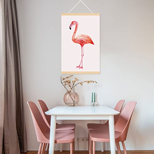 Magnetic Poster Frame Hanger, Wood Magnet Print Posters Frame 12In Dowel Scroll Hanger Hangers Hanging Kit For For Posters, Prints, Photos, Pictures, Maps, Scrolls, Canvas Artwork, White Ash, 4 Packs #TOP3