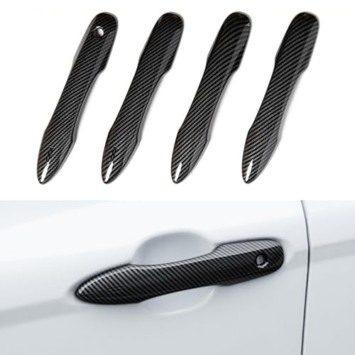 Car Door Handle Protectors for Vehicles Compatible with Camry 2019-2025 Corolla Prius 2020-2025 Venza Avalon 2016-2024 Car Door Handle Scratch Protector Handle Cover (Carbon Fiber Pattern)