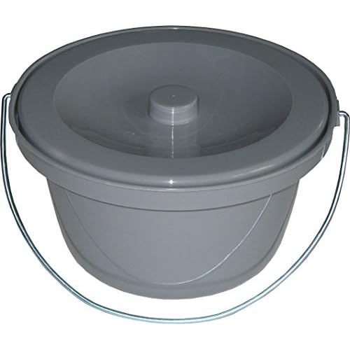 Pflegehome24® Toilettenstuhleimer universal, Grau, Geruchsverschluß - Toiletteneimer