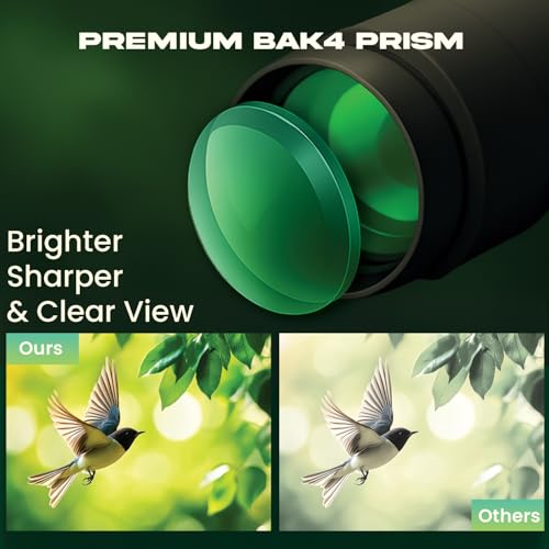 Image of HINISO Spotting Scope 20-60x60 HD Zoom Telescope with Tripod & Phone Adapter | BAK4 Prism, Waterproof Fogproof Scope for Bird Watching, Wildlife, Stargazing & Moon Viewing