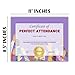 Perfect Attendance Certificate Award | 50 pk 8.5x11” Best Goal Participation Graduation Diploma Elementary Middle School Paper Superlatives