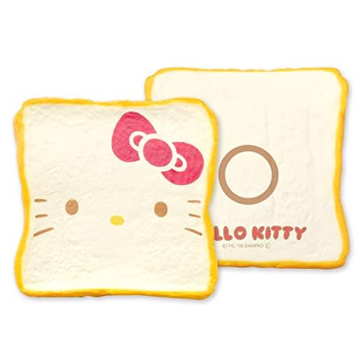 Hamee Sanrio Aromatic Milk Toast Bread Slow Rising Squishy Toy (Hello Kitty, Bread Scented, 5 Inch) for Party Favors, Birthday Gifts, Prop Decoration, Kawaii Squishies for Kids, Girls, Boys, Adults
