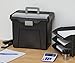 IRIS USA File Box with Lid File Organizer for Letter File w/ Organizer-Lid, Water Resistant Document Box, Plastic Mobile Filing Organizer, Secure Buckle, Portable Handle, Lockable, Black 4 Pack