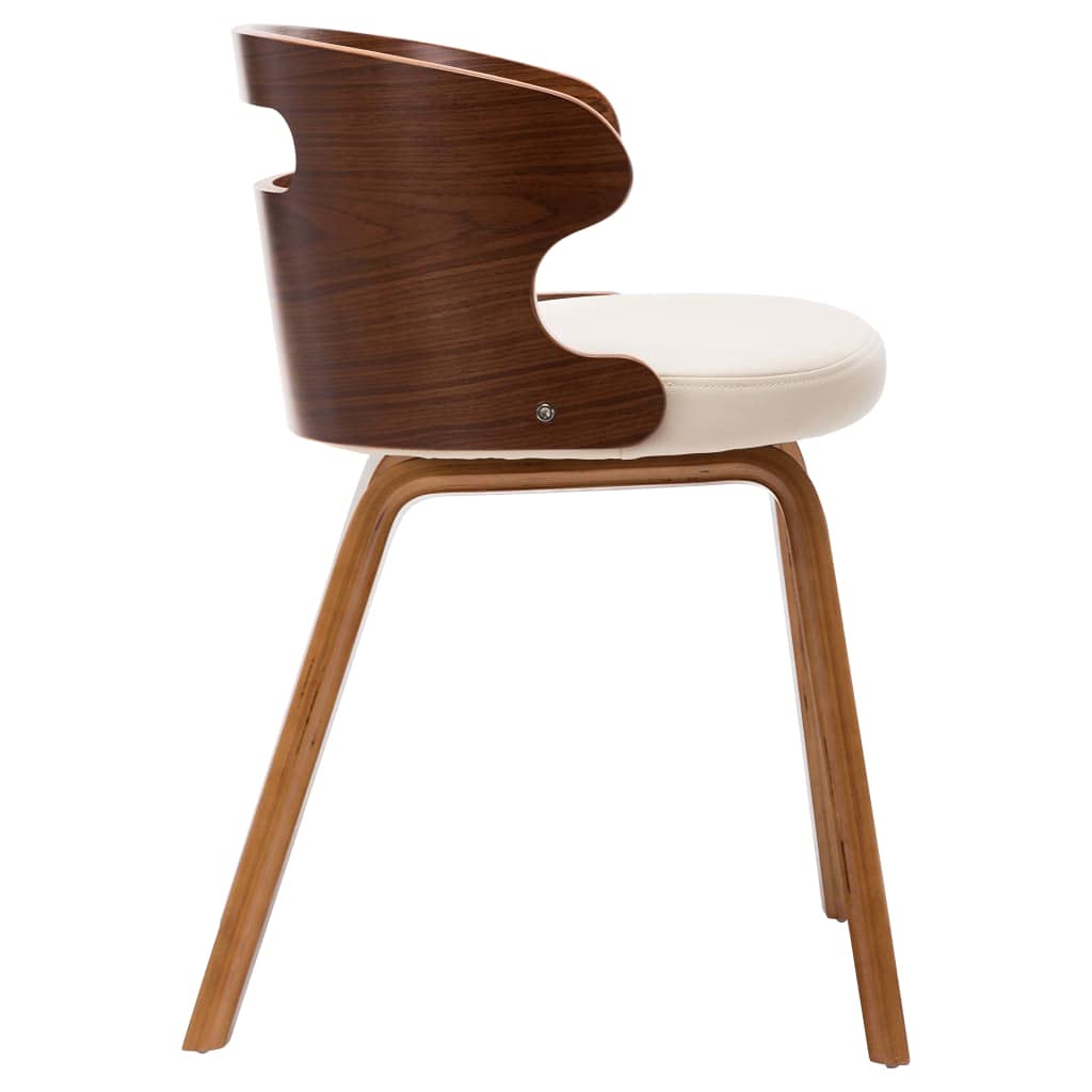 Juego de 2 sillas de comedor, madera curvada y piel sintética, 48 x 49 x 68 cm, diseño moderno, respaldo alto, asiento cómodo