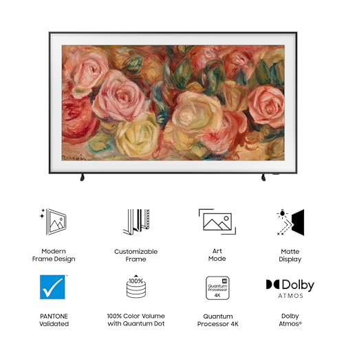 Image of Samsung 138 cm (55 inches) The Frame Series 4K Ultra HD Smart QLED TV QA55LS03DAULXL (Black)
