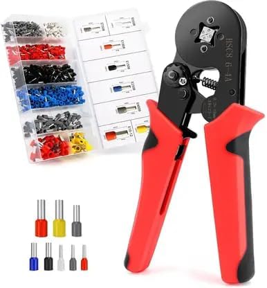 Ferrule Crimping Tool Kit, Self-Adjusting Square Wire Crimper Plier for AWG23-7 with 1200pcs Assortment Ferrule Wire Copper Crimp Connector, Wiring Cable Connector-image-29
