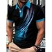 KOG Poloshirt Herren Golf Polo Shirt Kurzarm Oberteile Tie-Dye Muster T-Shirt Business Baumwolle Männer Arbeitsshirt Bequemes Kleidung Jungen Lose Streetwear Top Oberteil Blau XL