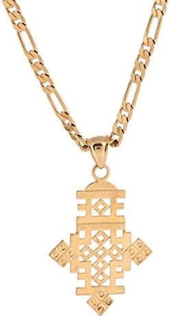 Africa Gold Necklace Ethiopian African Gold Wedding Cross Pendant Jewelry