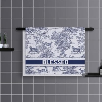 Geschirrtücher Blaue Tier Retro Handtücher Waffeltücher Küchentücher Geschirrhandtücher Saugfähige Trockentücher Küche Multi-Purpose Abtrockentücher Küche Handtuchset 4 Stück (40x60cm)