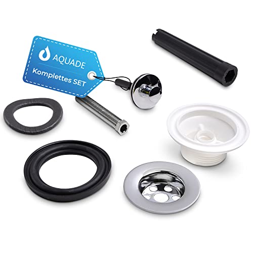 AQUADE Ablaufventil Waschbecken 1¼ Ø 60mm mit Ablaufstopfen Waschbecken-Stöpsel mit Sieb Ablauf Messing Verchromt Spülbecken Ablaufgarnitur
