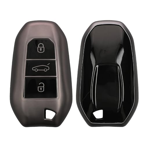 kwmobile Custodia Compatibile con Peugeot Citroen con 3 tasti Smartkey (Keyless Go) - Cover Chiavi Auto Protezione Copri Telecomando - Copertina Chiave - Copertura Gommata Silicone TPU