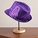 SXYPAYXS Sequin Hat Stage Performance Glitter Western Jazz Dance Hat Retro Disco Cap Women Men Party Props Supplies Costume (Purple, 1PC)