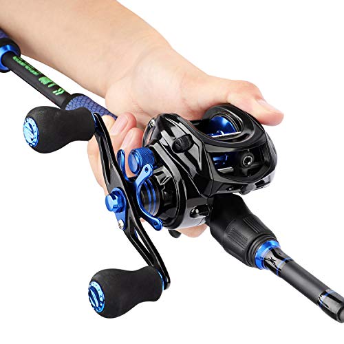 Sougayilang Fishing Reel Rod Combos Fishing Poles With Baitcasting Reel For Travel Freshwater-1.8M/5.9Ft With Right Handed Fishing Reel #TOP1