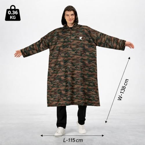 Image of ROCKSPORT Unisex Hooded Rain Poncho for Adult,Waterproof, lightweight,Reusable& Packable, One Size Fits Most, Free Size