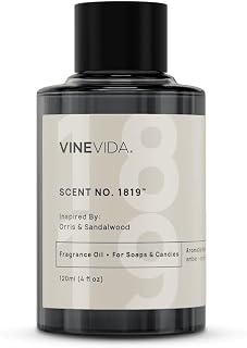 VINEVIDA [120mL] Orris & Sandalwood Fragrance Oil for Candle Making - Natural Candle Oil Scents - Soap Making Essential Oil - Made in USA