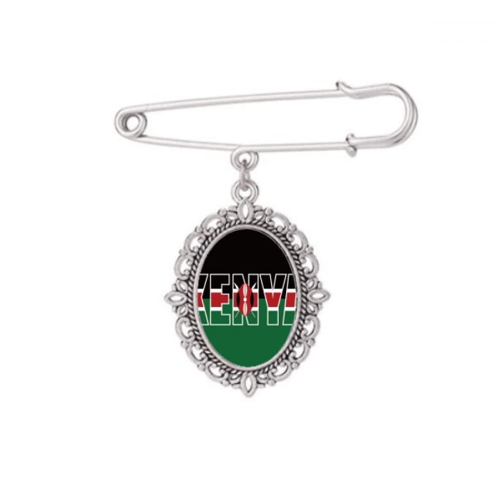 Broche drapeau Kenya Art déco : fixez votre châle avec style - 5