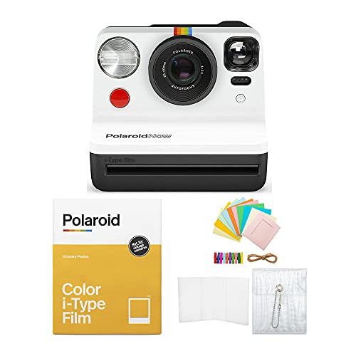 Polaroid Originals Now I-Type Instant Film Camera (Black And White) Bundle With Color Instant Film For I-Type Cameras And Reusable Vintage Accessory Bundle (3 Items) #TOP27
