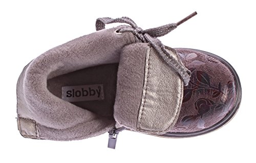 Bottines enfant légèrement doublées à fleurs grises taille 20 à 31