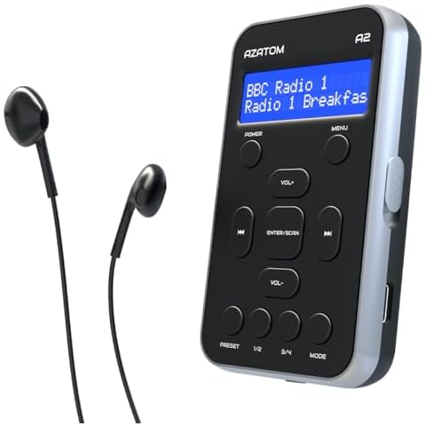 AZATOM A2 Portable DAB/DAB+ Radio with Earphones Cover