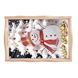 ARTopet DIY ダイヤモンドトレイ ダイヤモンドアートペインティング クリエイティブデザイン ハンドメイド 木製 長方形トレイ ディナープレート ドリルアート コーヒー リビングルーム ホームオーガナイザー Snowman02