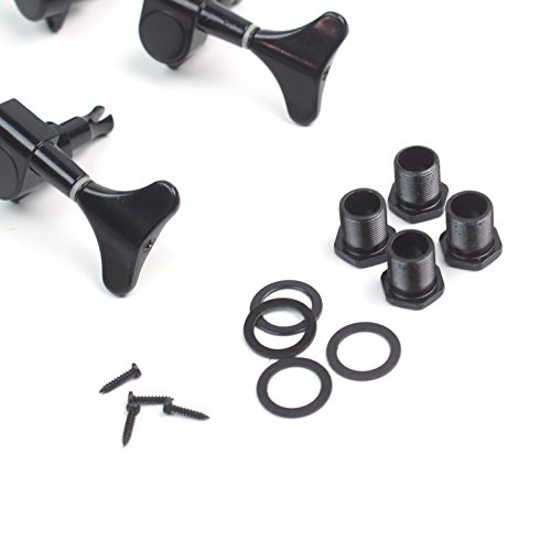 2L+2R Set Electric Bass Guitar Tuning Machines Key Head Pegs,Black #TOP6