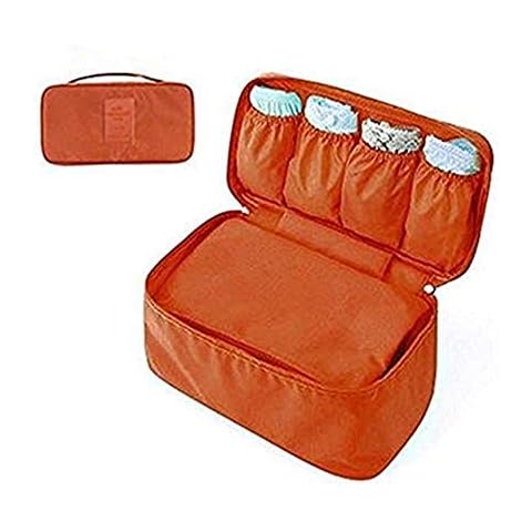 King&Pig Bra Underwear Storage Bag Travel Bag Trip Handbag Luggage Traveling Bag Pouch Case Suitcase Space Saver Container Bags (orange) Cover