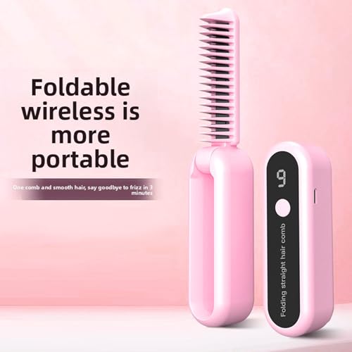 Mini plancha de pelo inalámbrica portátil rosa miniatura 6