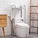 Cuarto de baño sobre el Estante de Almacenamiento del Inodoro con barandilla,Estante para Inodoro de 3 Niveles, Organizador de baño Independiente,con 4 Ganchos y 6 Ganchos de Pared Adhesivos, Blanco