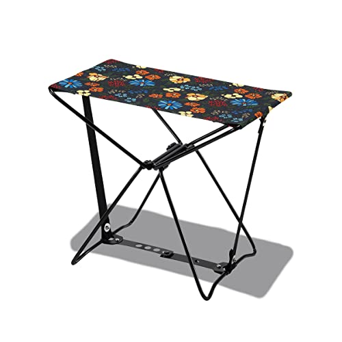 KiU 椅子 机 折り畳み 600D フォールディング スツール サイケデリック フラワー 耐荷重 80kg はっ水 防汚 K228-169