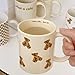 Heardbeli Cute Vintage Cartoon Bear Mugs Ceramic Coffee Mug Water Cup 350ml/12oz Funny Novelty Gift for Women Girls