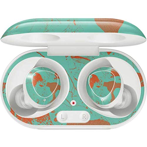 Skinit Decal Audio Skin Compatible with Samsung Galaxy Buds+ - Officially Licensed Skinit Originally Designed Turquoise and Orange Marble Design