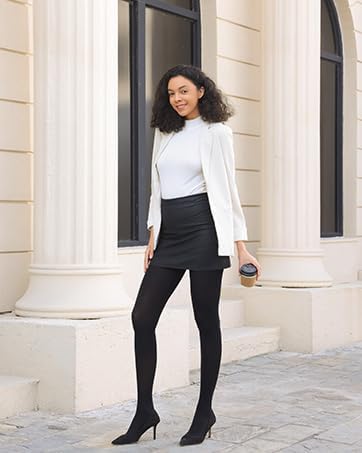 Women's Ultra Soft 80 Denier Tights Opaque Solid Color High Waist Pantyhose Footed Stockings Tights - Image 6