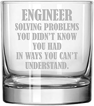 11 oz Rocks Whiskey Highball Glass Engineer Solving Problems You Didn't Know You Had In Ways You Can't Understand