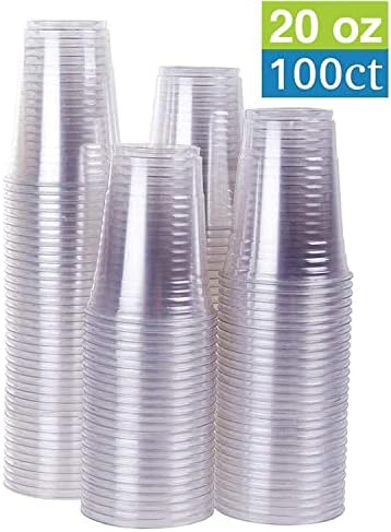 Miniatura 2 de Vasos desechables de plástico PET de 20 onzas (paquete de 100)  Vasos de plástico PET transparentes de 20 onzas para bebidas frías