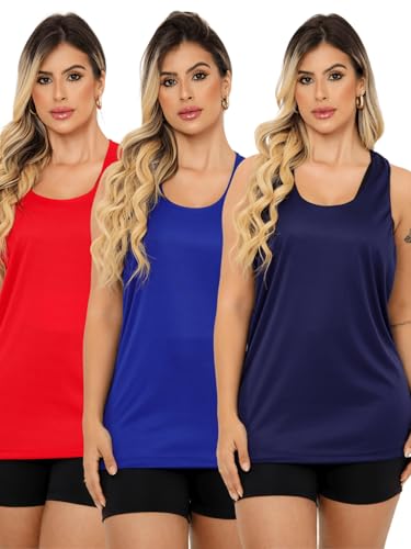 Kit 3 Regata Feminina Nadador Fitness Academia (Sortidas, G)