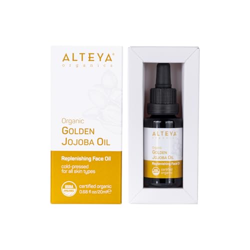 Alteya Goldenes Bio-Jojobaöl 20 ml – USDA-zertifiziertes organisches reines natürliches Trägeröl – feuchtigkeitsspendende und pflegende Behandlung für Haut, Haare und Kopfhaut